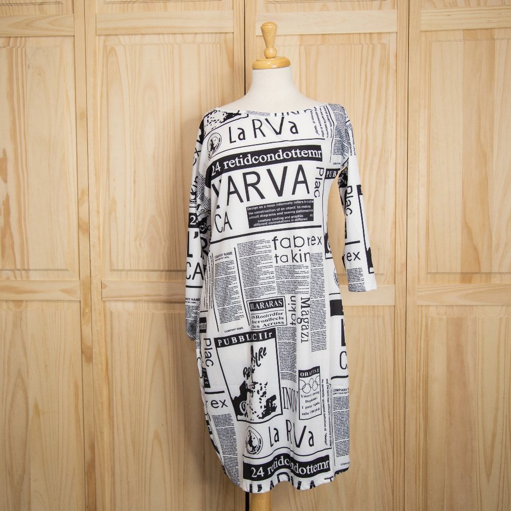 Newspaper Print Dress